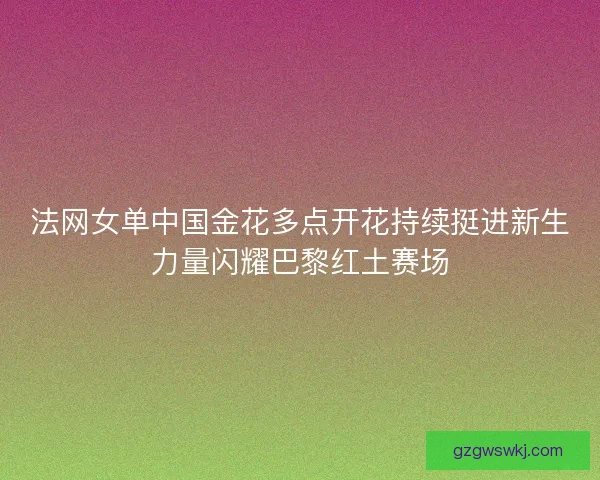 法网女单中国金花多点开花持续挺进新生力量闪耀巴黎红土赛场