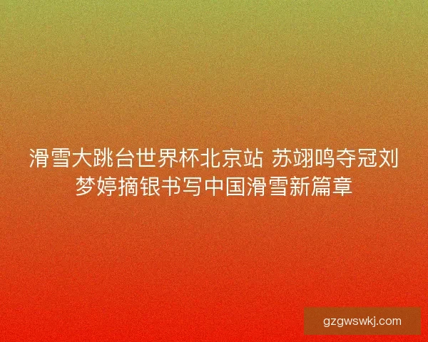 滑雪大跳台世界杯北京站 苏翊鸣夺冠刘梦婷摘银书写中国滑雪新篇章
