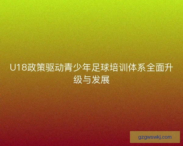 U18政策驱动青少年足球培训体系全面升级与发展