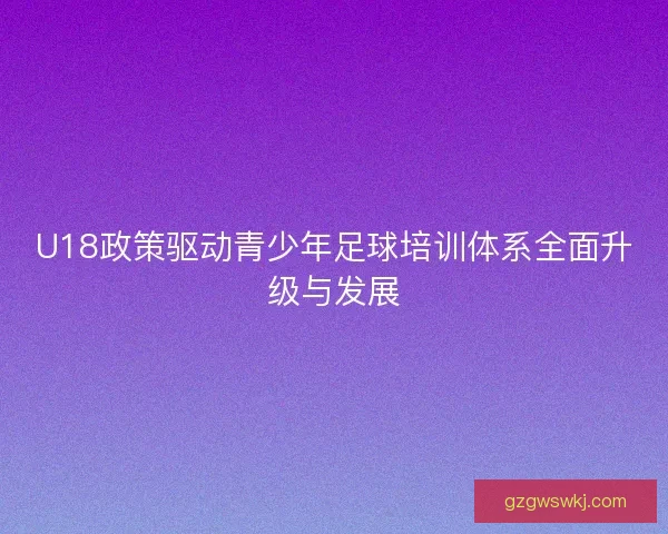 U18政策驱动青少年足球培训体系全面升级与发展